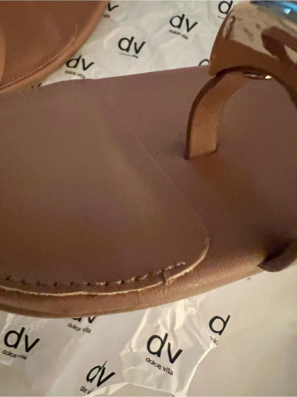 Dolce Vita Square-Toe Block Heel Barely There Mules Gold Accent Toe Ring, S-10 - Picture 7 of 14